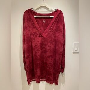 Jenni Women’s Sleep Shirt / Gown, Velvet Red, Size XL NWT